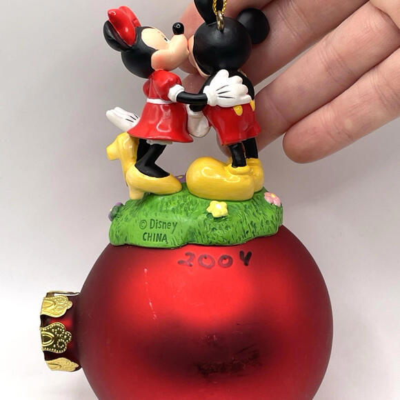 Mickey and Minnie Mouse Happy Anniversary Disney Christmas Ornament 5.5" - Picture 4 of 5
